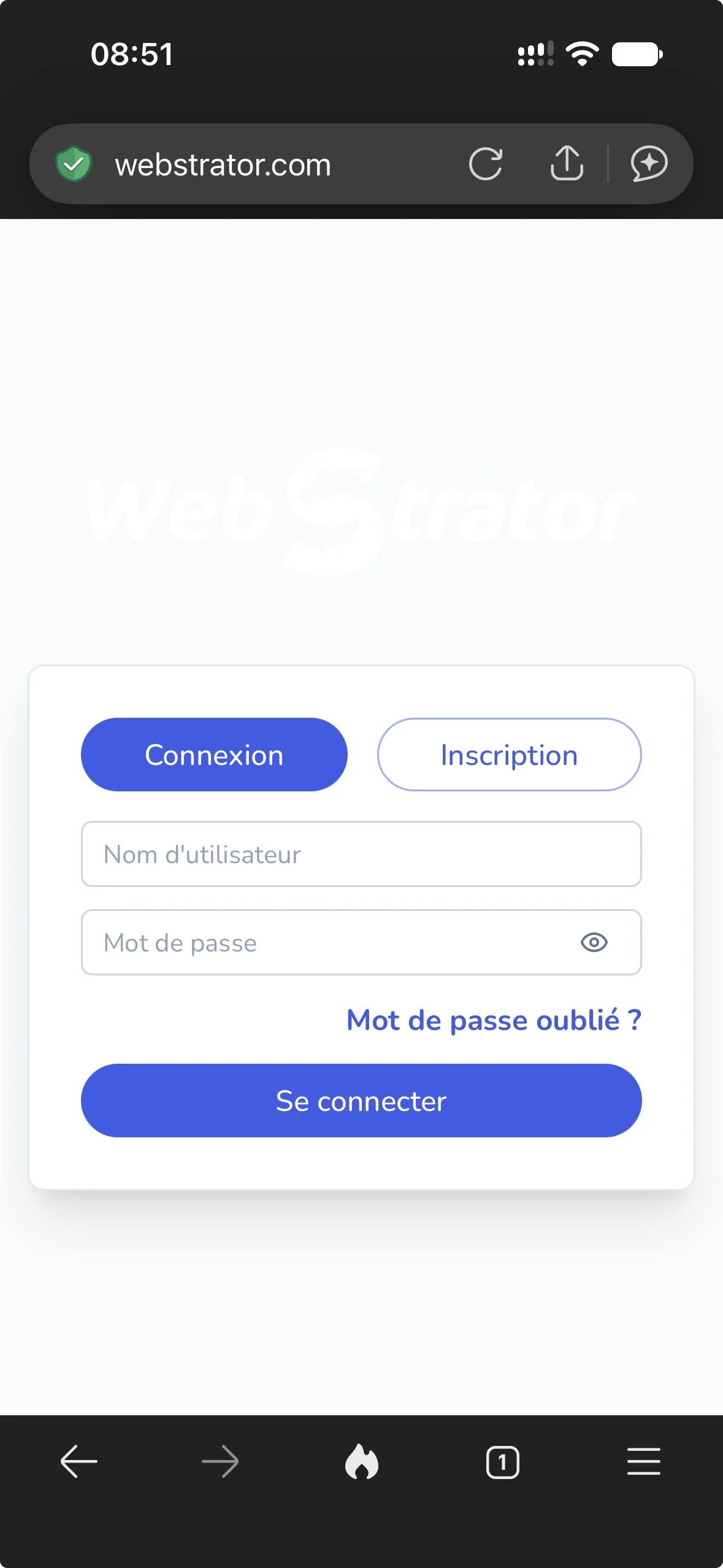 Logo blanc sur fond blanc au loging sur mobile — 1