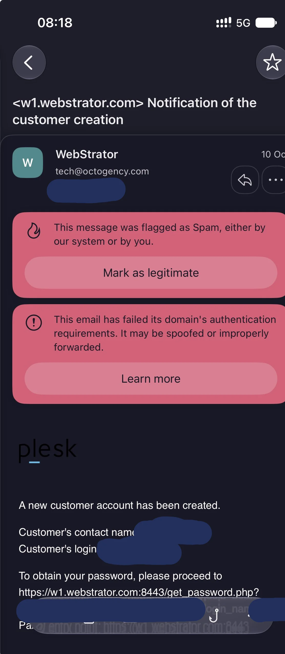 Mails recus avec test@octogency.com — 1
